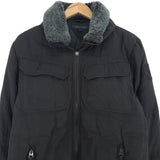 Tommy Hilfiger Black Jacket Faux Fur Collar Casual Mens Size M Medium, detail view 1, image 3 of 7