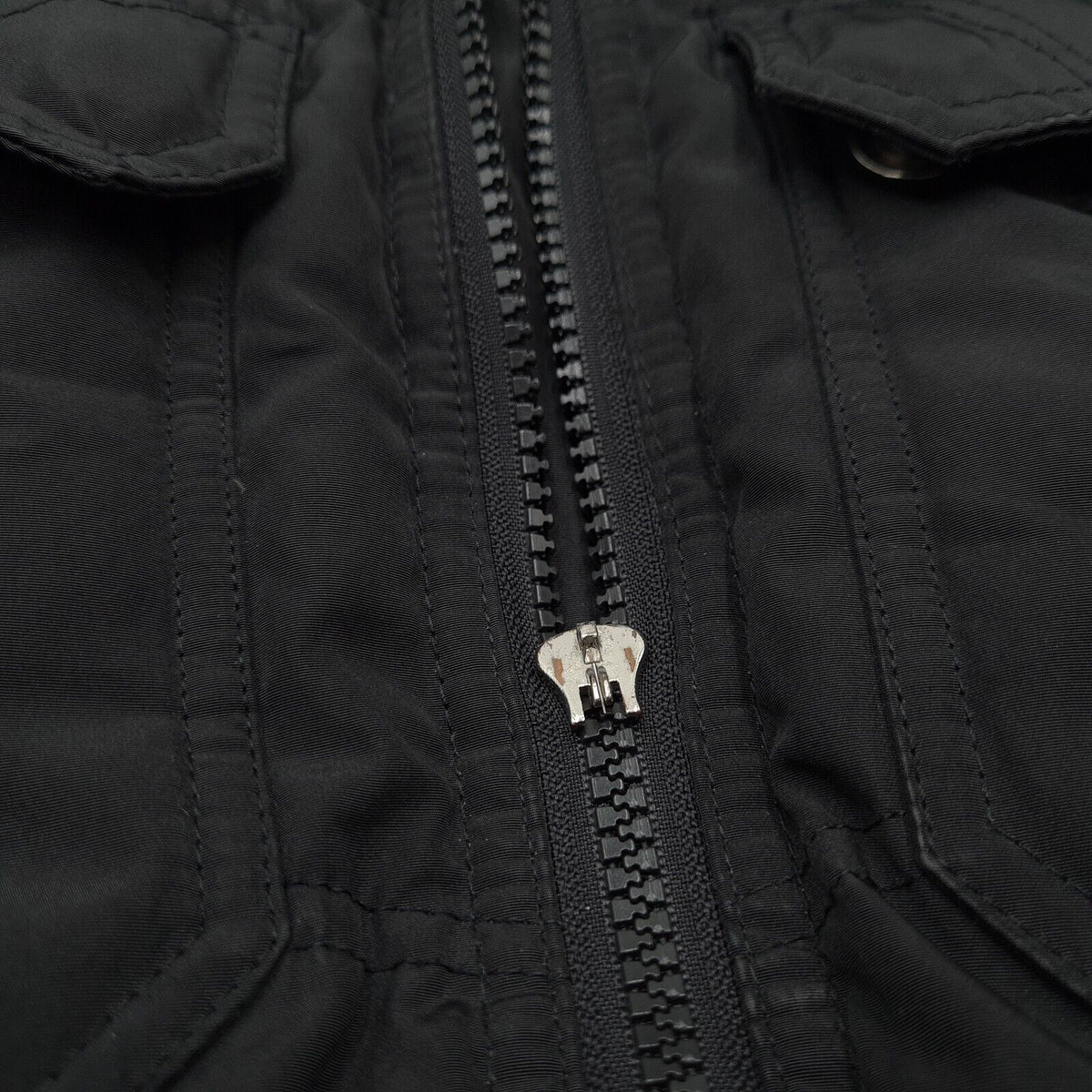 Tommy Hilfiger Black Jacket Faux Fur Collar Casual Mens Size M Medium, detail view 5, image 7 of 7